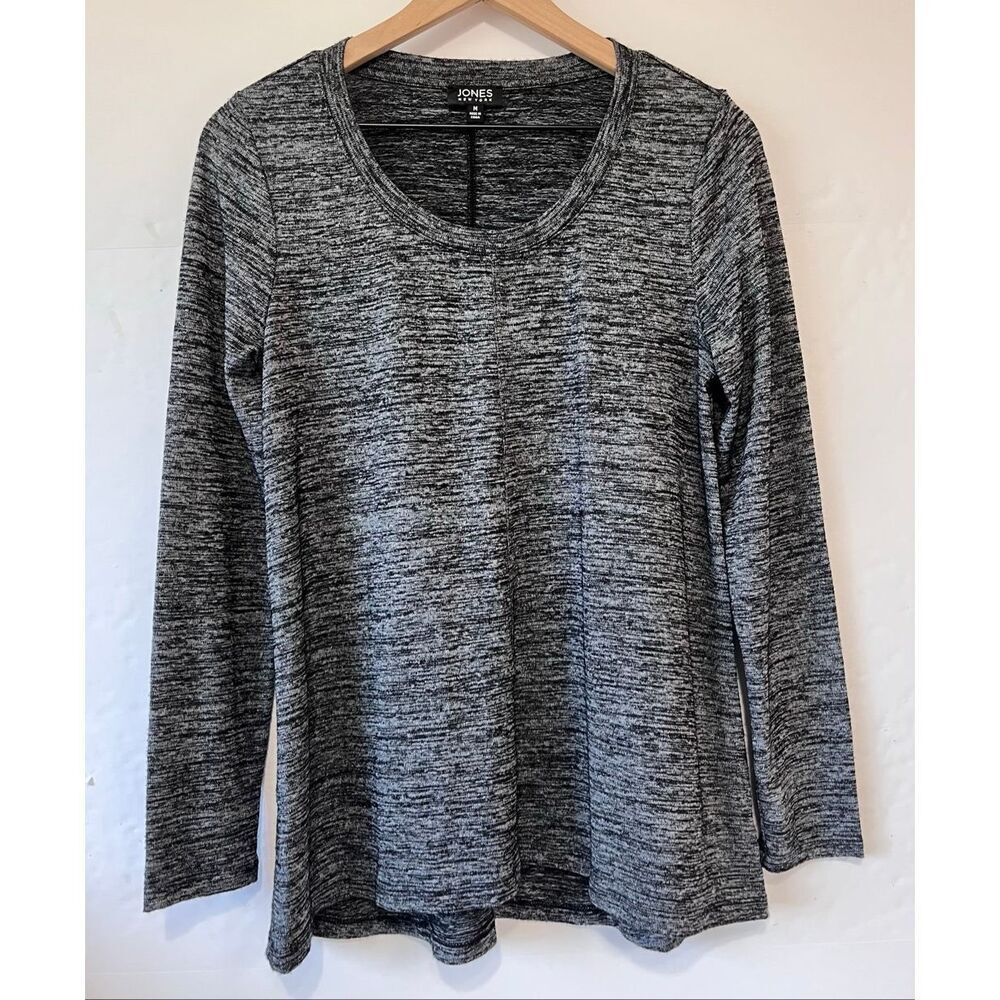 Jones New York Black Heather Knit Top Size M